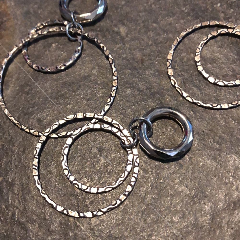 8 piece metal & silver plastic scarf accessories rings set #2 - Picture 2 of 5